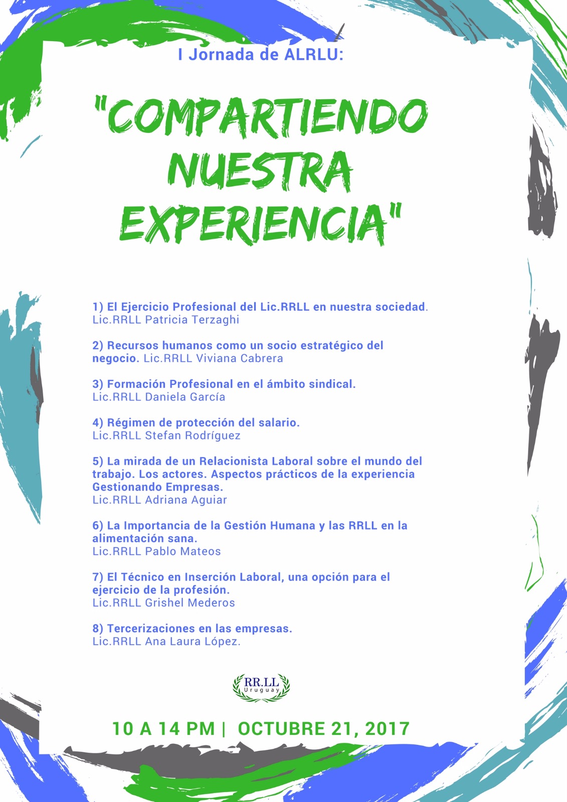 «I Jornada de ALRLU: Compartiendo nuestra Experiencia» – Sábado 21/10/2017