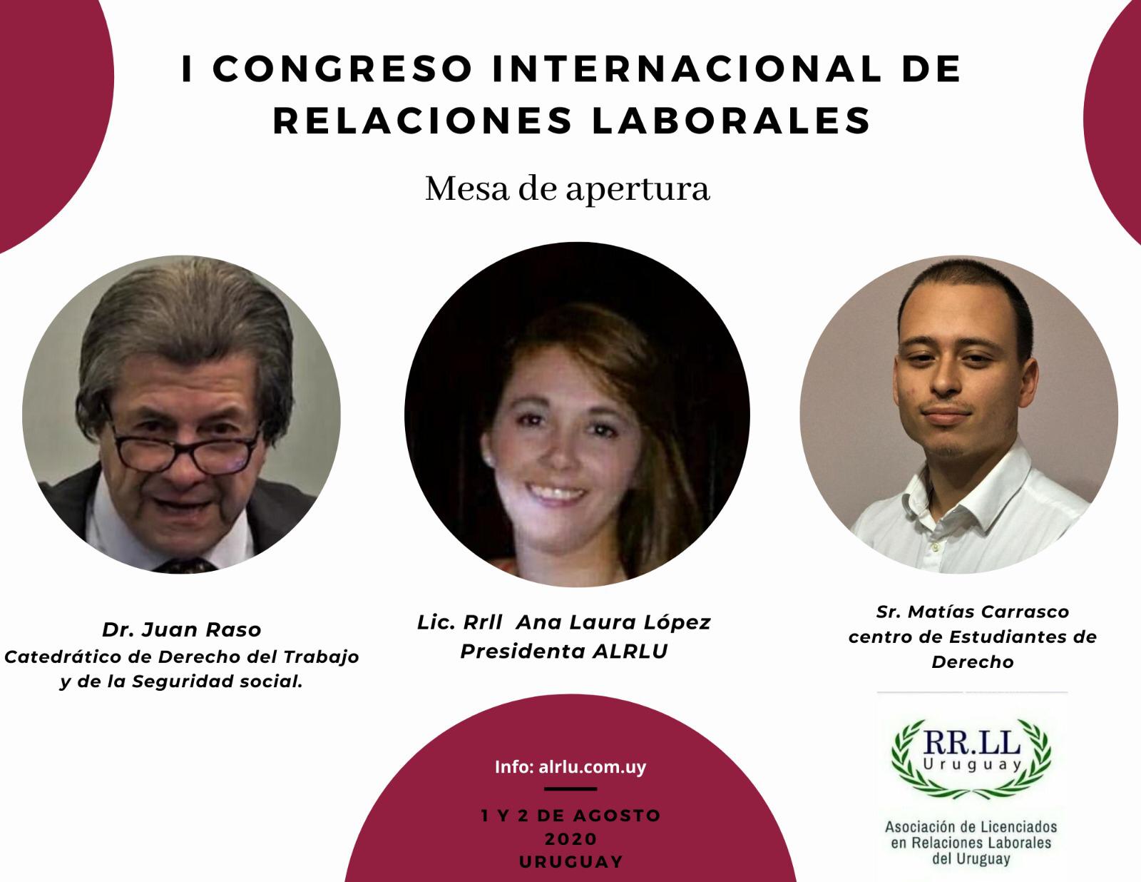 PANELISTAS I CONGRESO INTERNACIONAL DE RELACIONES LABORALES